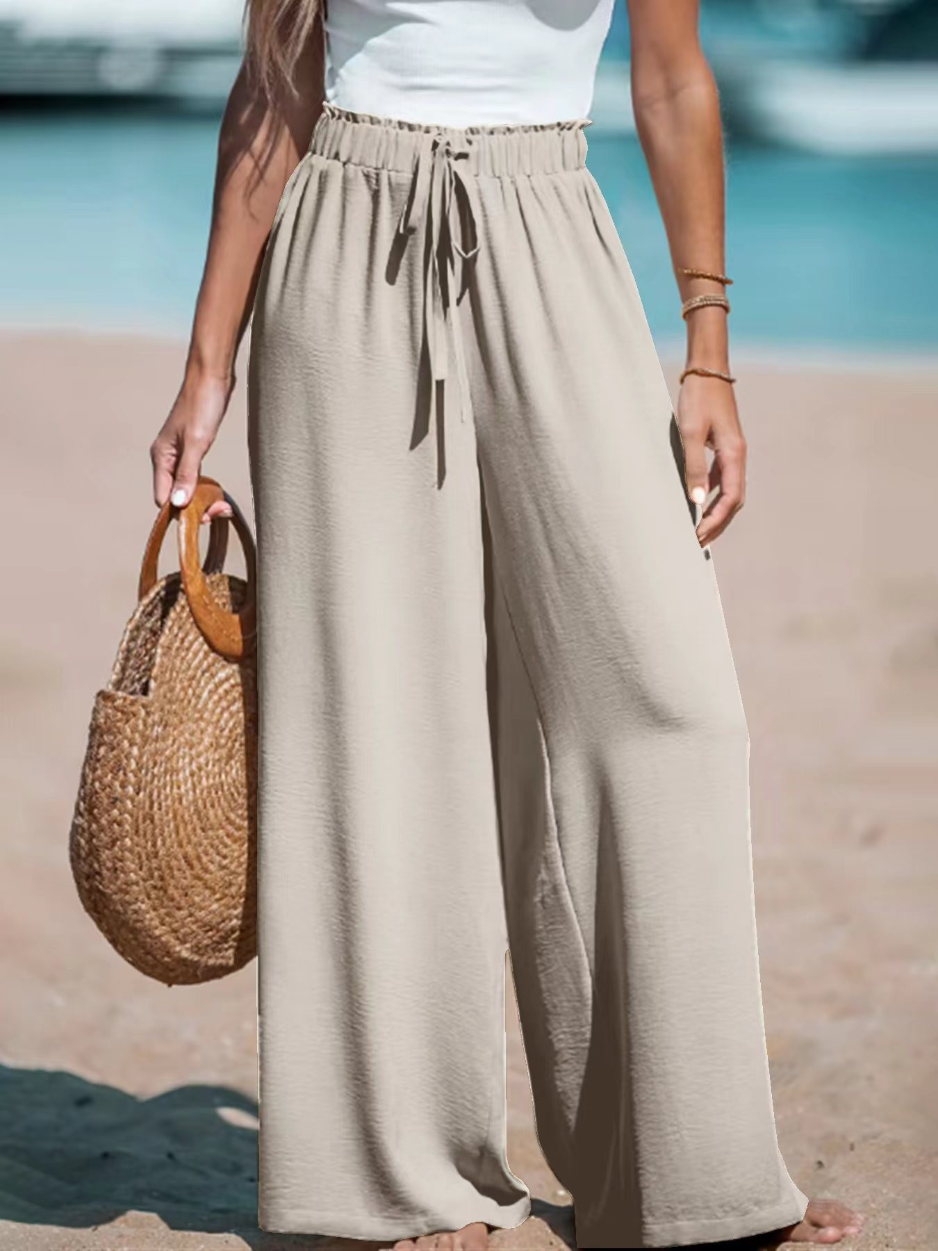 Panta | Pantalon Large Taille Élastique – Look Relax Tendance