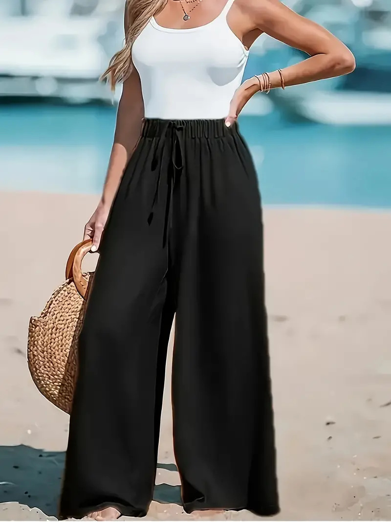 Panta | Pantalon Large Taille Élastique – Look Relax Tendance