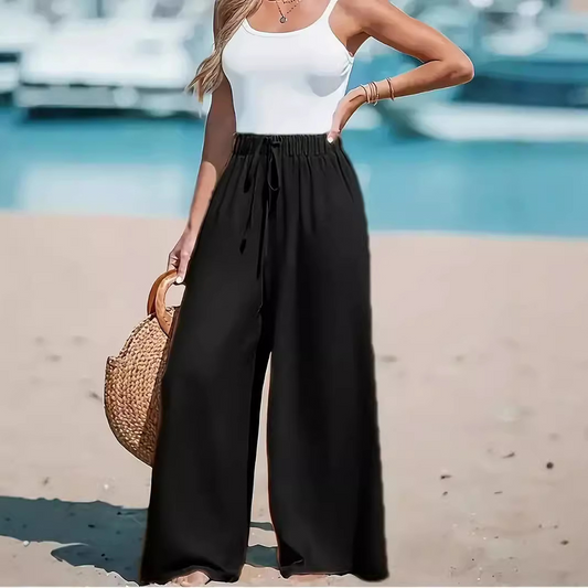 Panta | Pantalon Large Taille Élastique – Look Relax Tendance