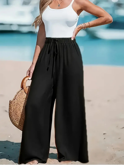 Panta | Pantalon Large Taille Élastique – Look Relax Tendance