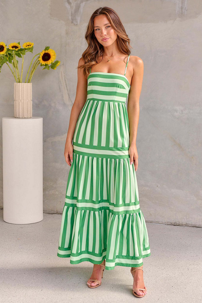 LAVEA | Robe d’Été à Rayures & Dos Dénudé – Chic Décontracté