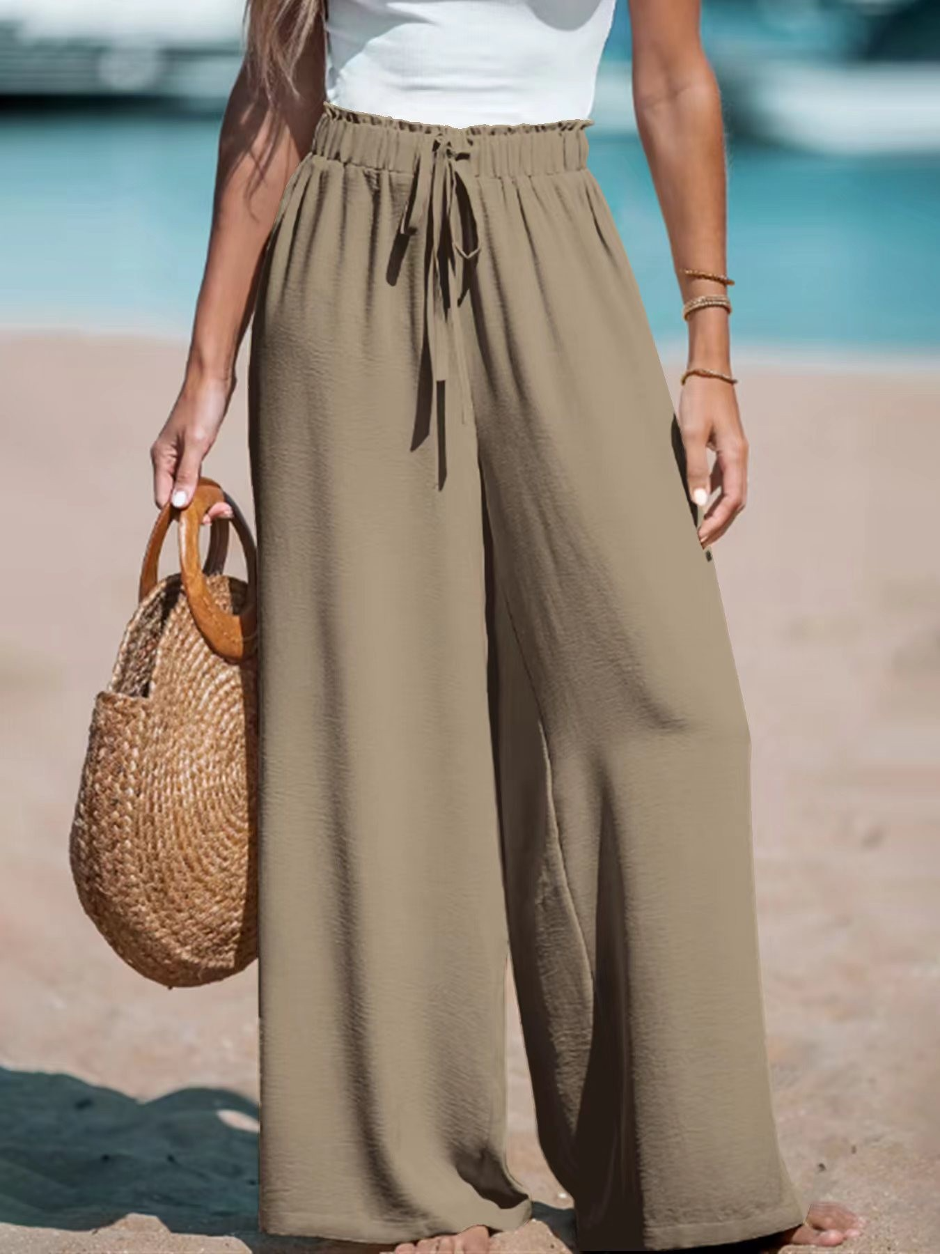 Panta | Pantalon Large Taille Élastique – Look Relax Tendance
