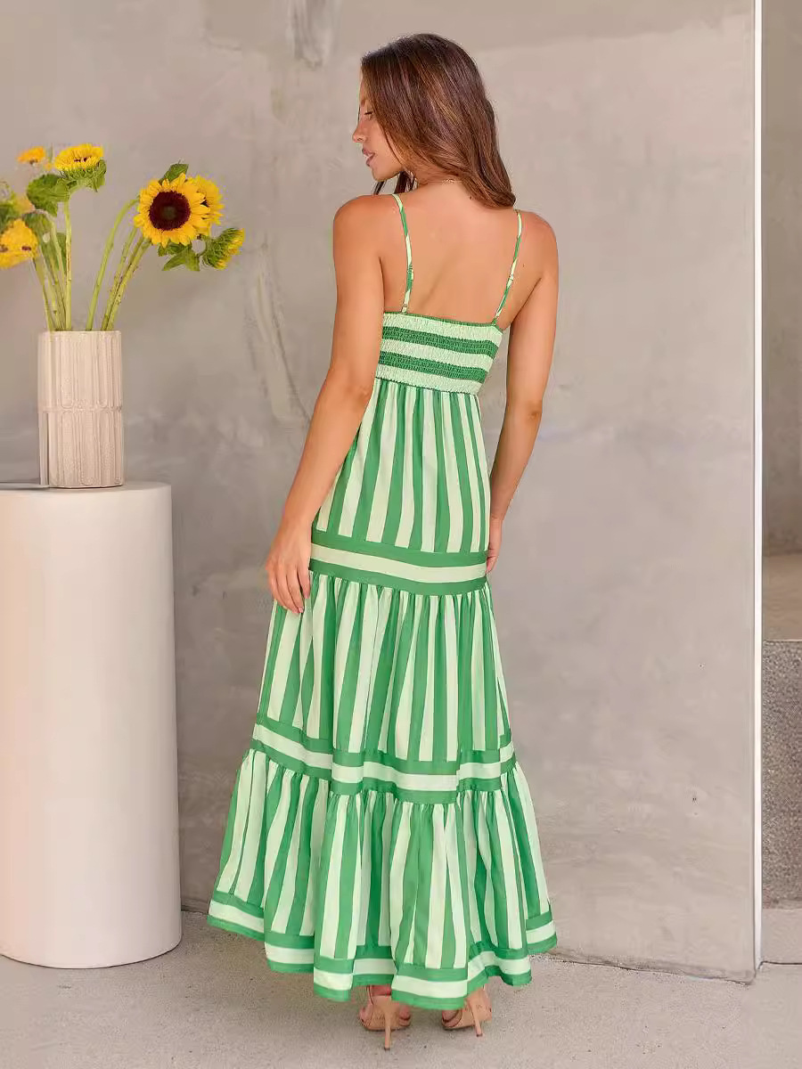 LAVEA | Robe d’Été à Rayures & Dos Dénudé – Chic Décontracté